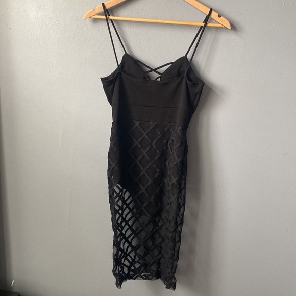 Bodysuit Dress with Mesh Overlay - Picture 7 of 7